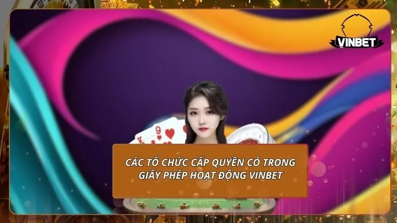 Các tổ chức cấp quyền có trong giấy phép hoạt động VINBET