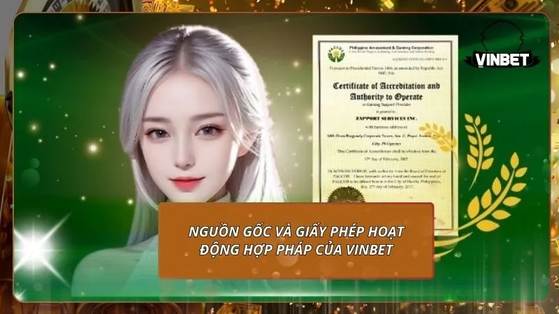 Nguồn gốc và giấy phép hoạt động hợp pháp của VINBET